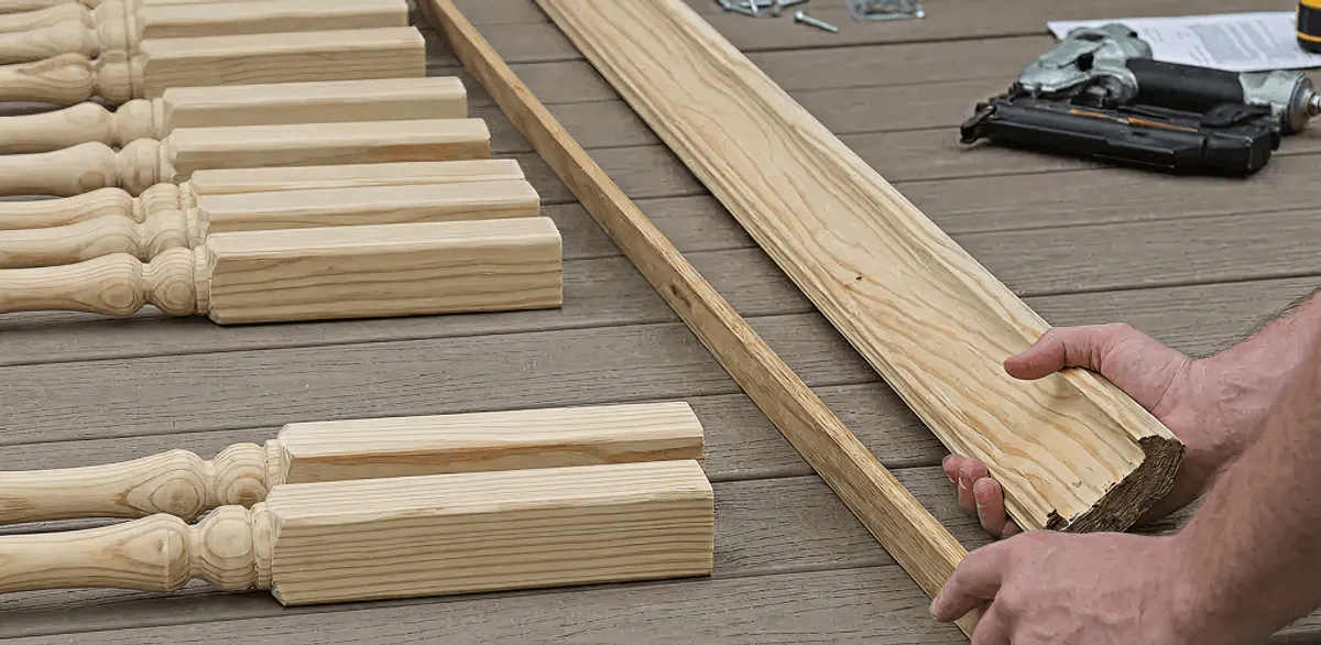 Handrail installation materials and wood components for stair rail work in Marietta, GA